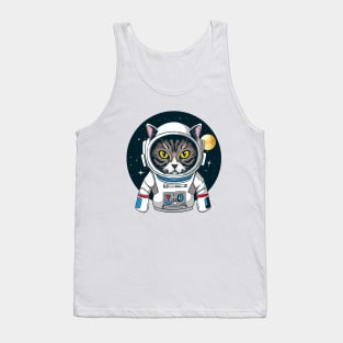 Space cat, funny cat design, cat galaxy Tank Top